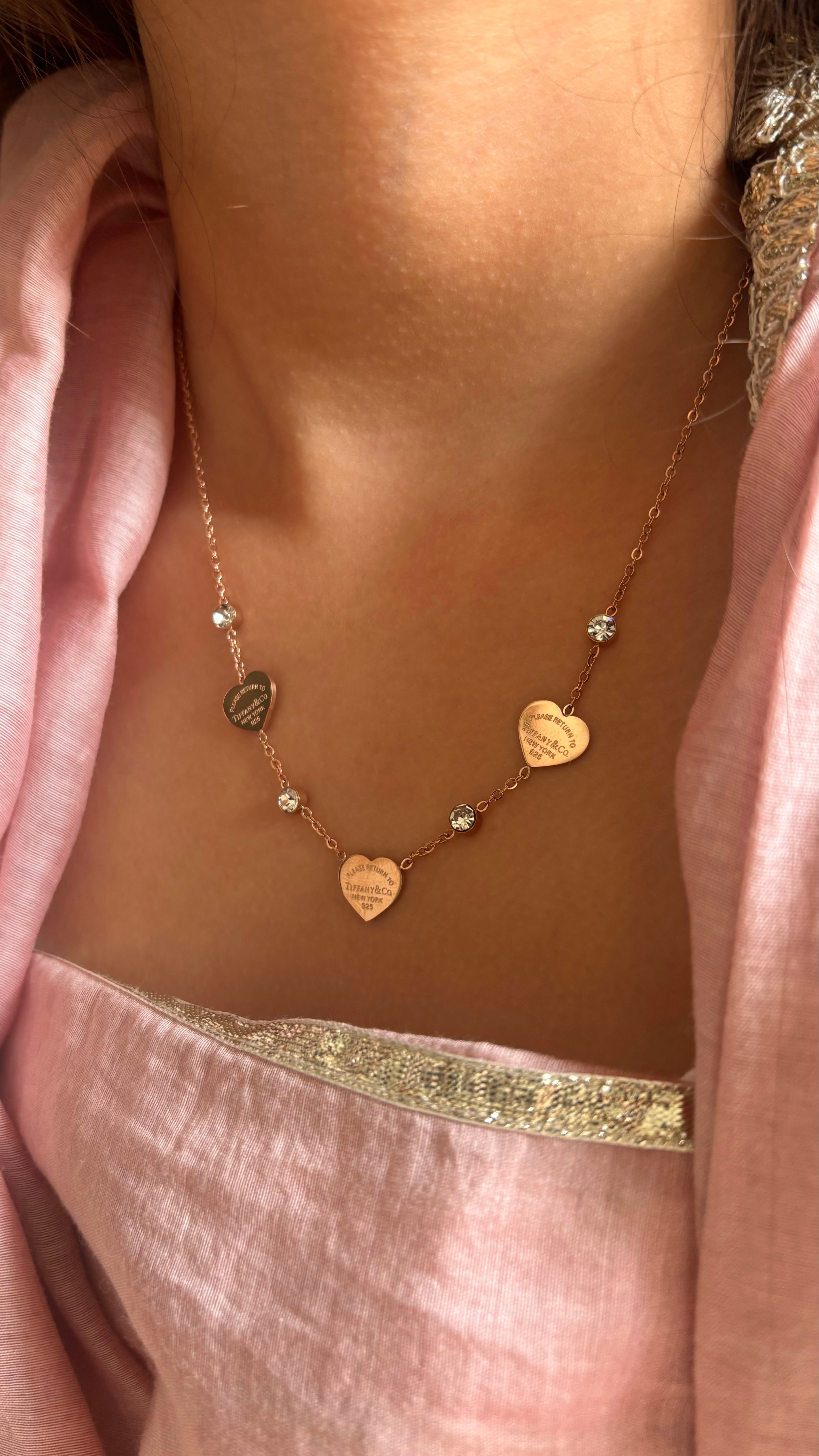 Triple heart necklace