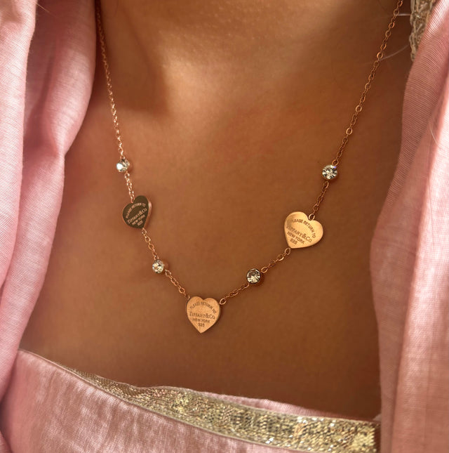 Triple heart necklace