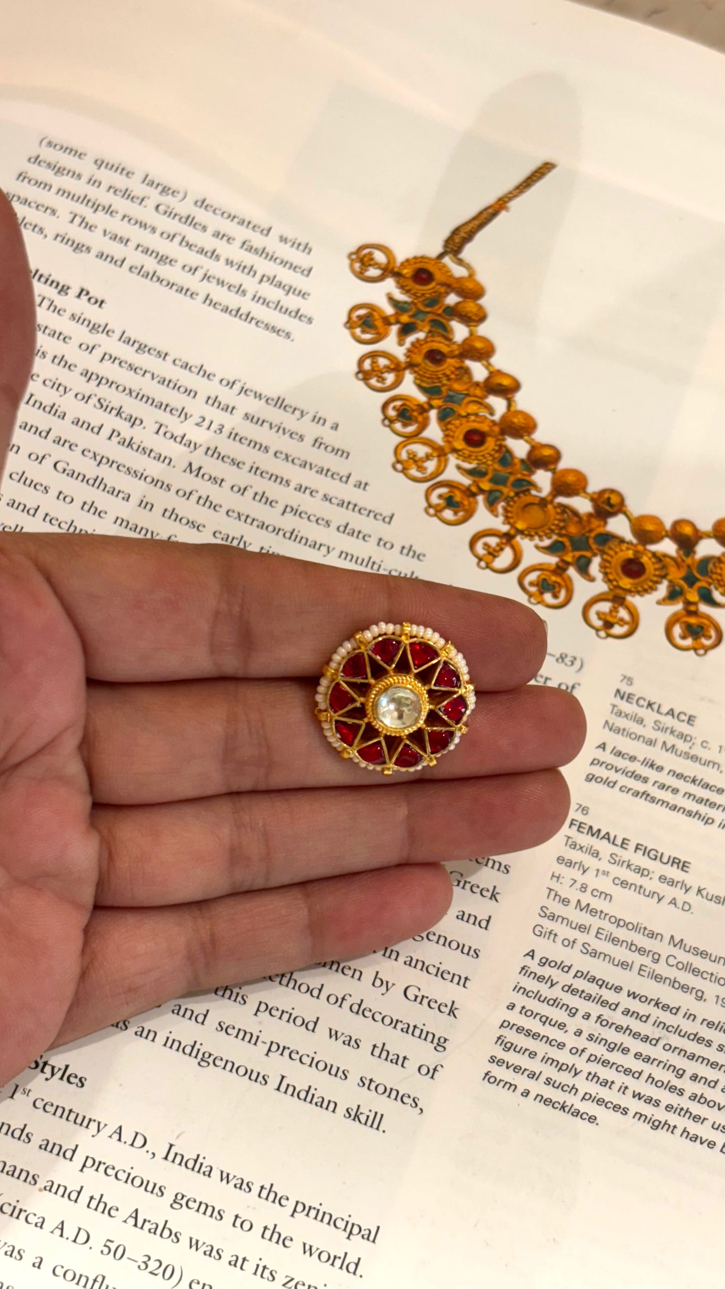 Ruby floral Paachi Kundan Ring