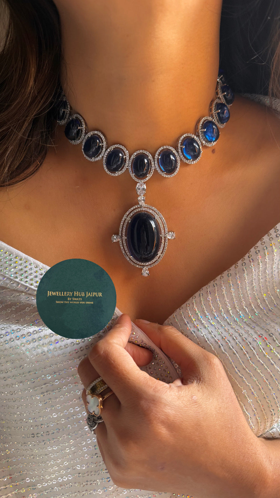 Sapphire cocktail necklace