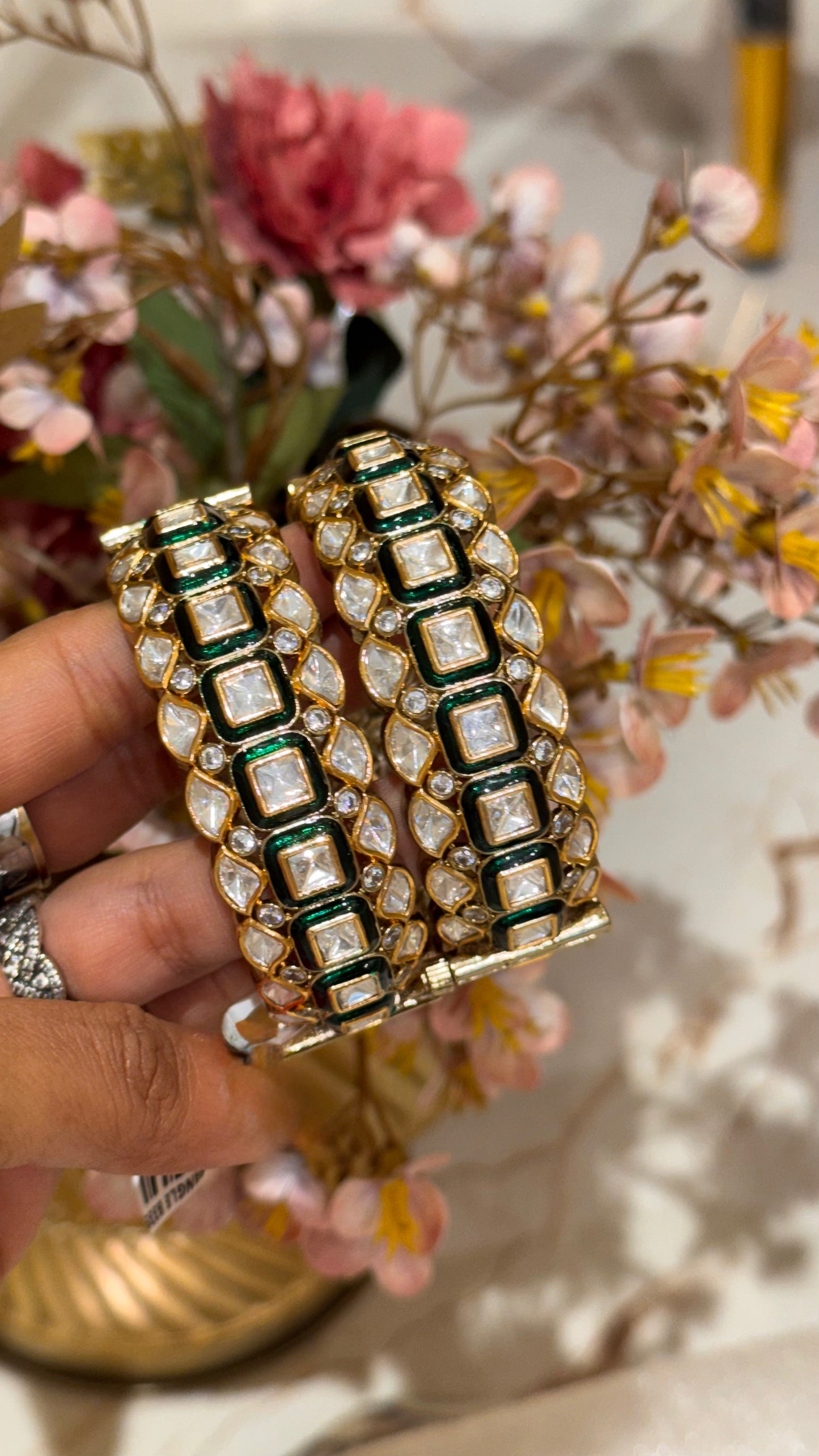 Emerald Menakari Victorian bangles