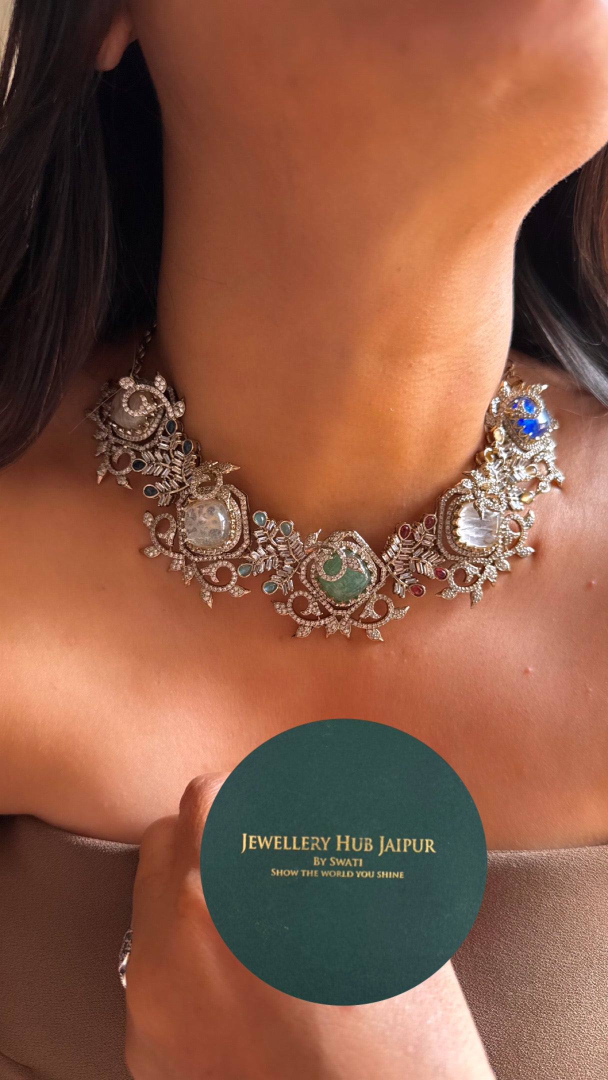 Sabhyasachi inspired with real stone designer Necklace