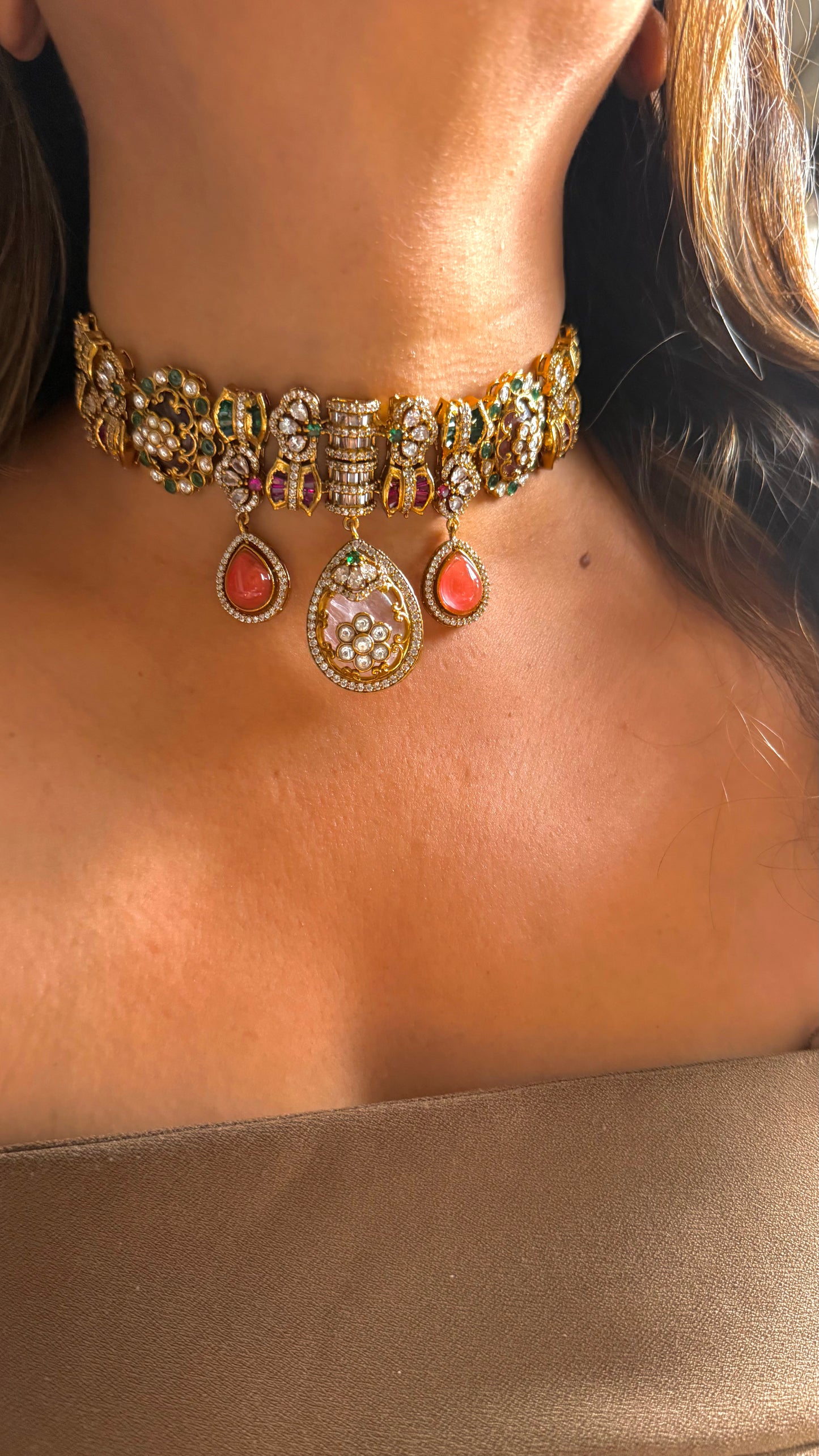 Sabya inspired onyx stone choker
