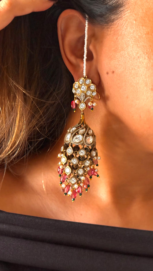 Rani pink jhoomar jhumka