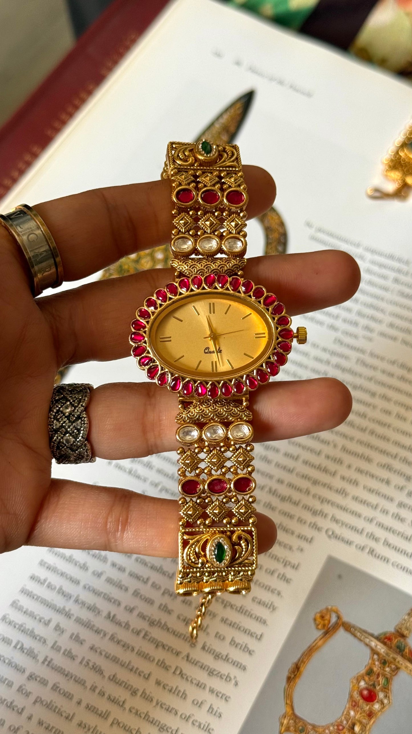 Ranisa inspired Rani pink ruby rose gold dial Watch
