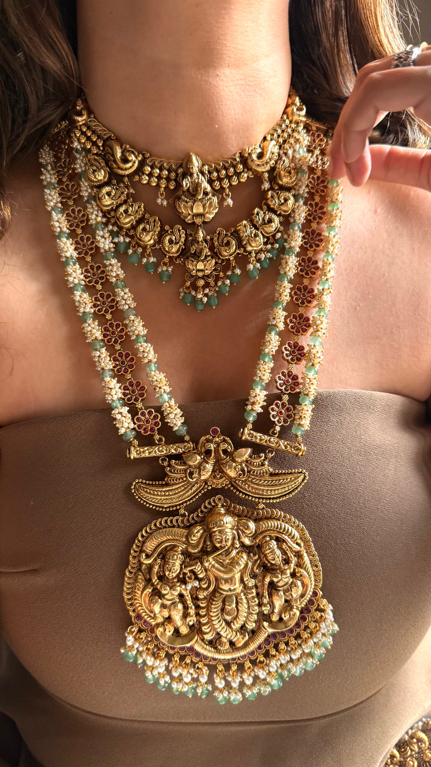 Lord Krishna temple Necklace (long)