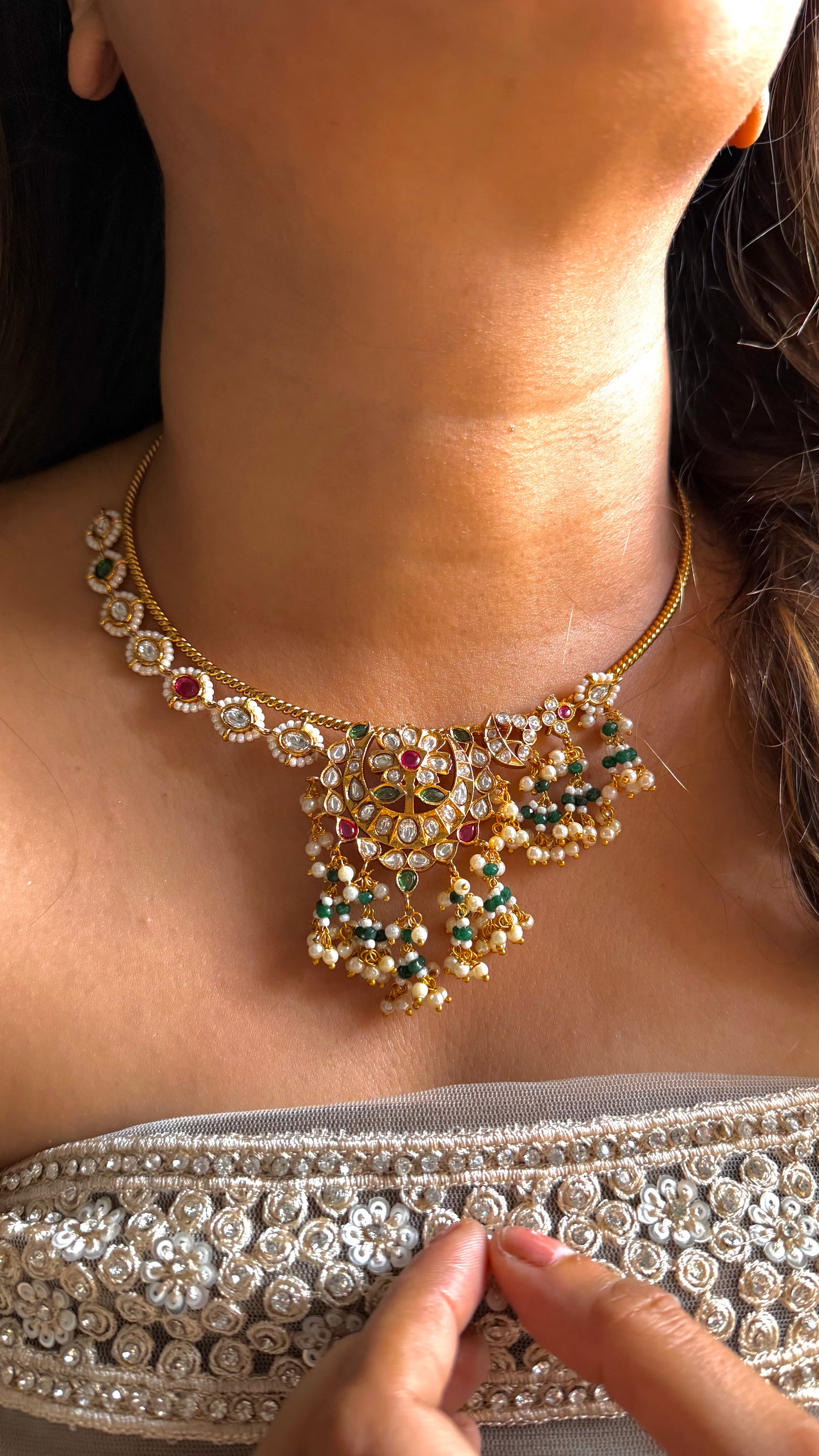Pearl work polki hasli