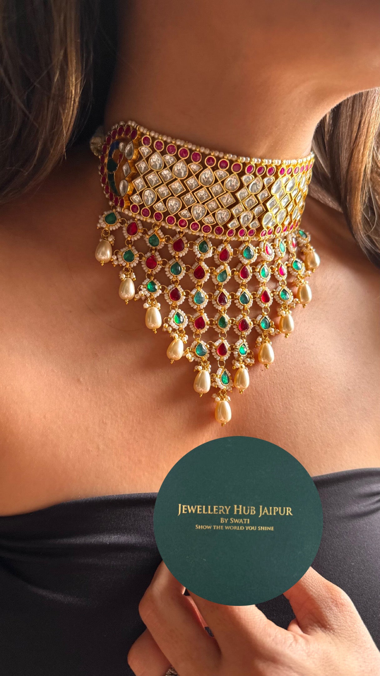 Ruby & emerald rajwada swarnkanthi jadau Necklace