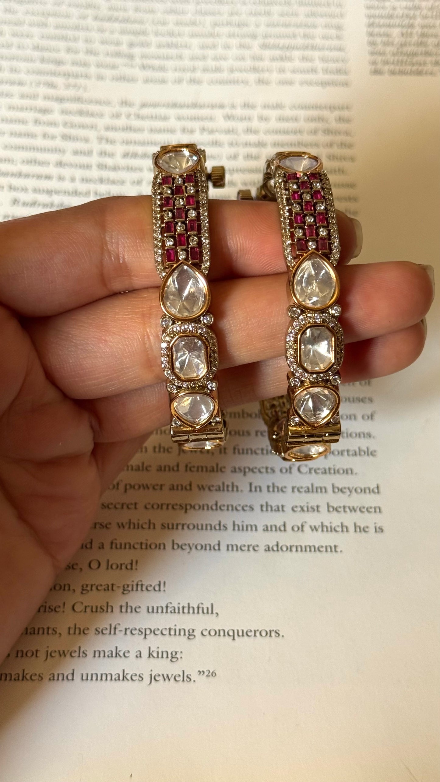 Rani pink cubes designed Victorian Bangles