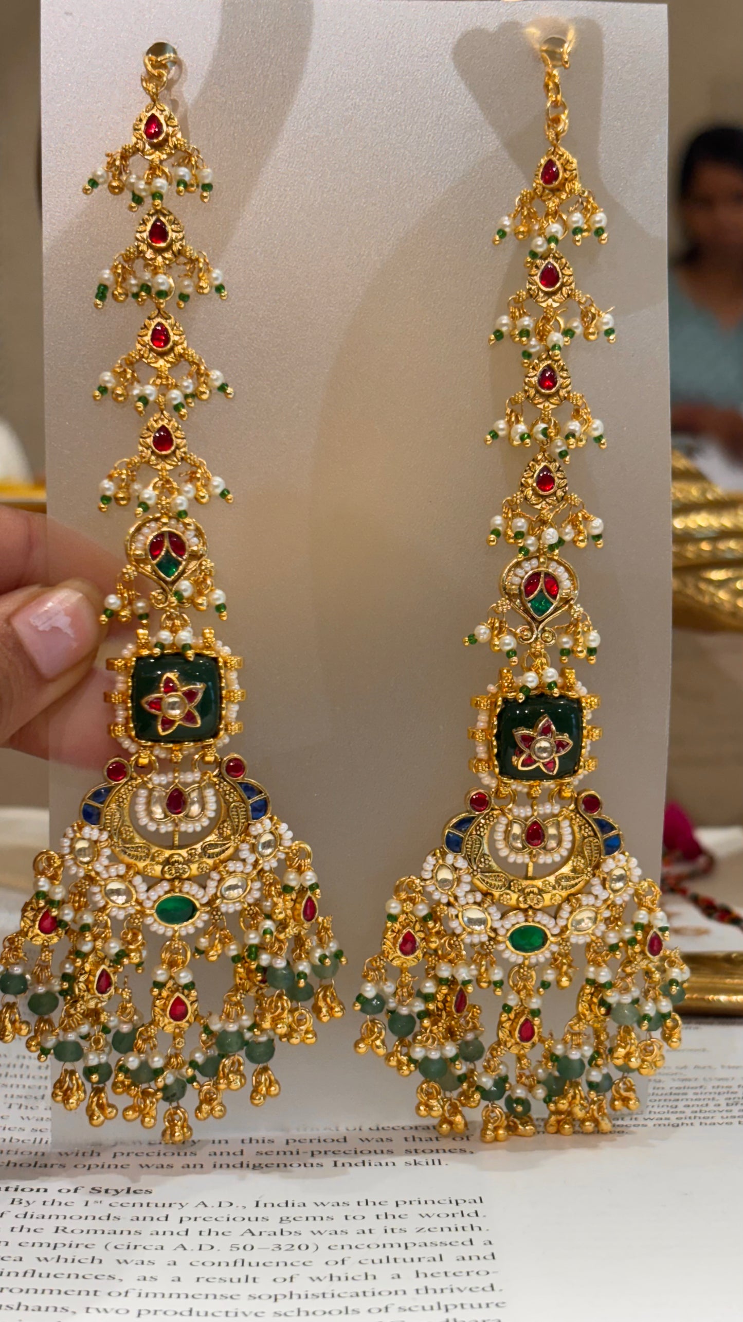 Heritage emerald inlay rajwada kanoti earrings
