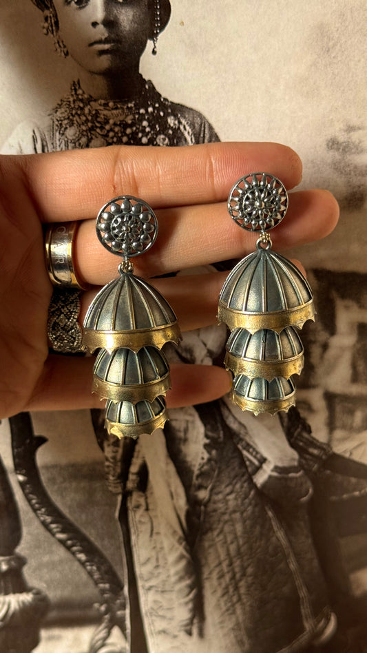 Amber tribal layered jhumki