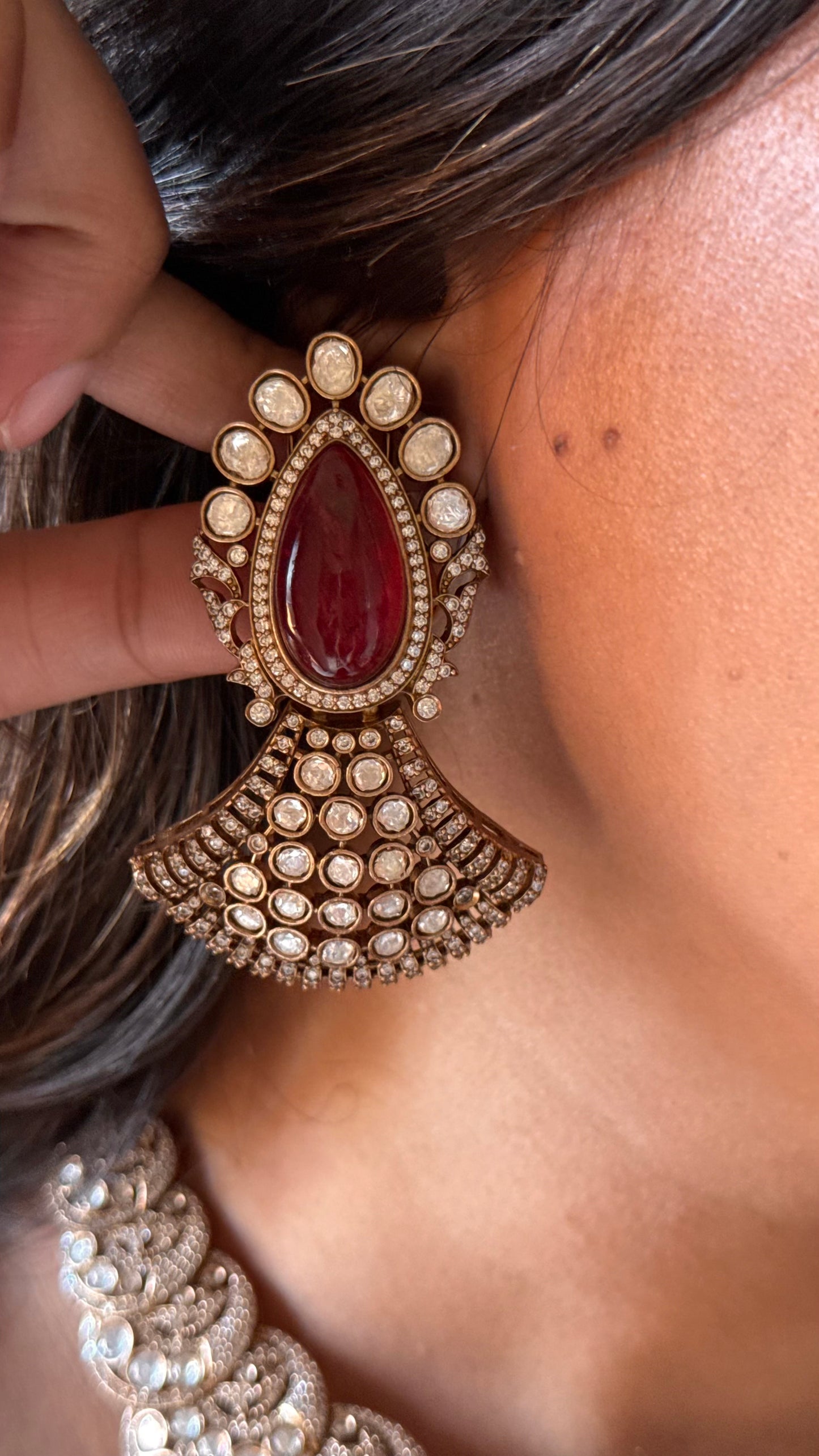 Ruby Victorian designer Collar Necklace