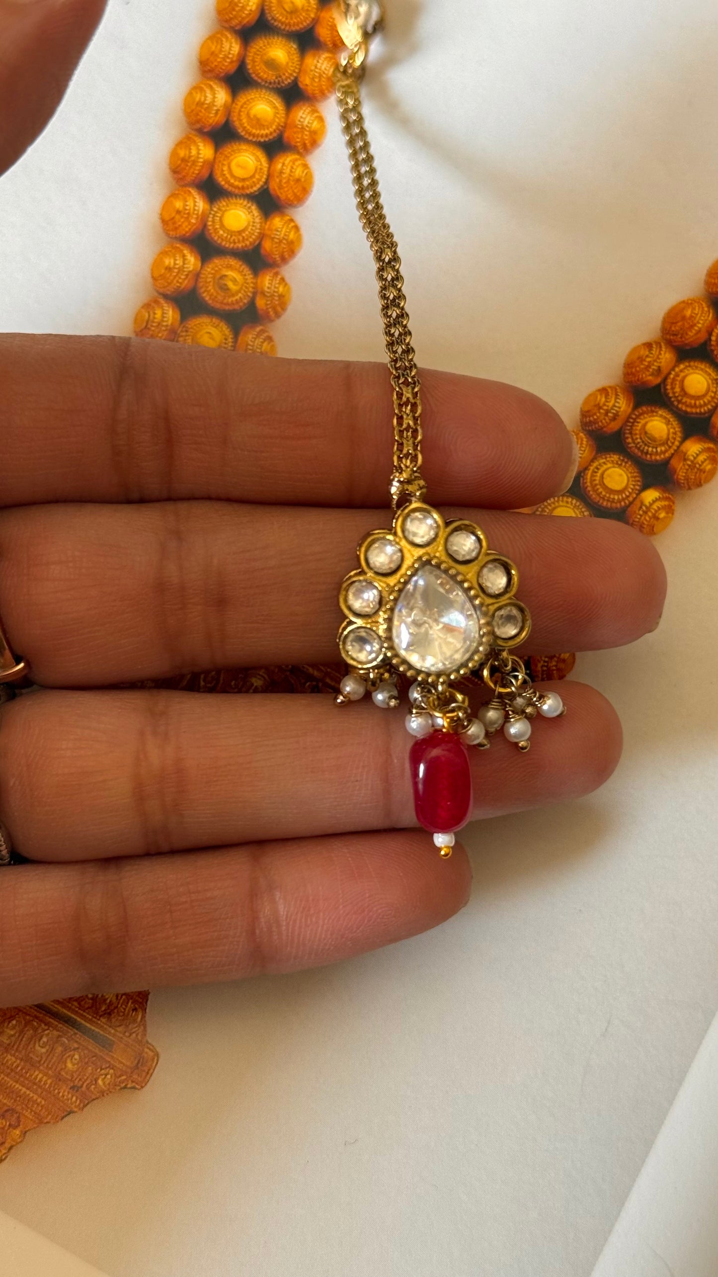 Mangtikka ruby drop uncut polki