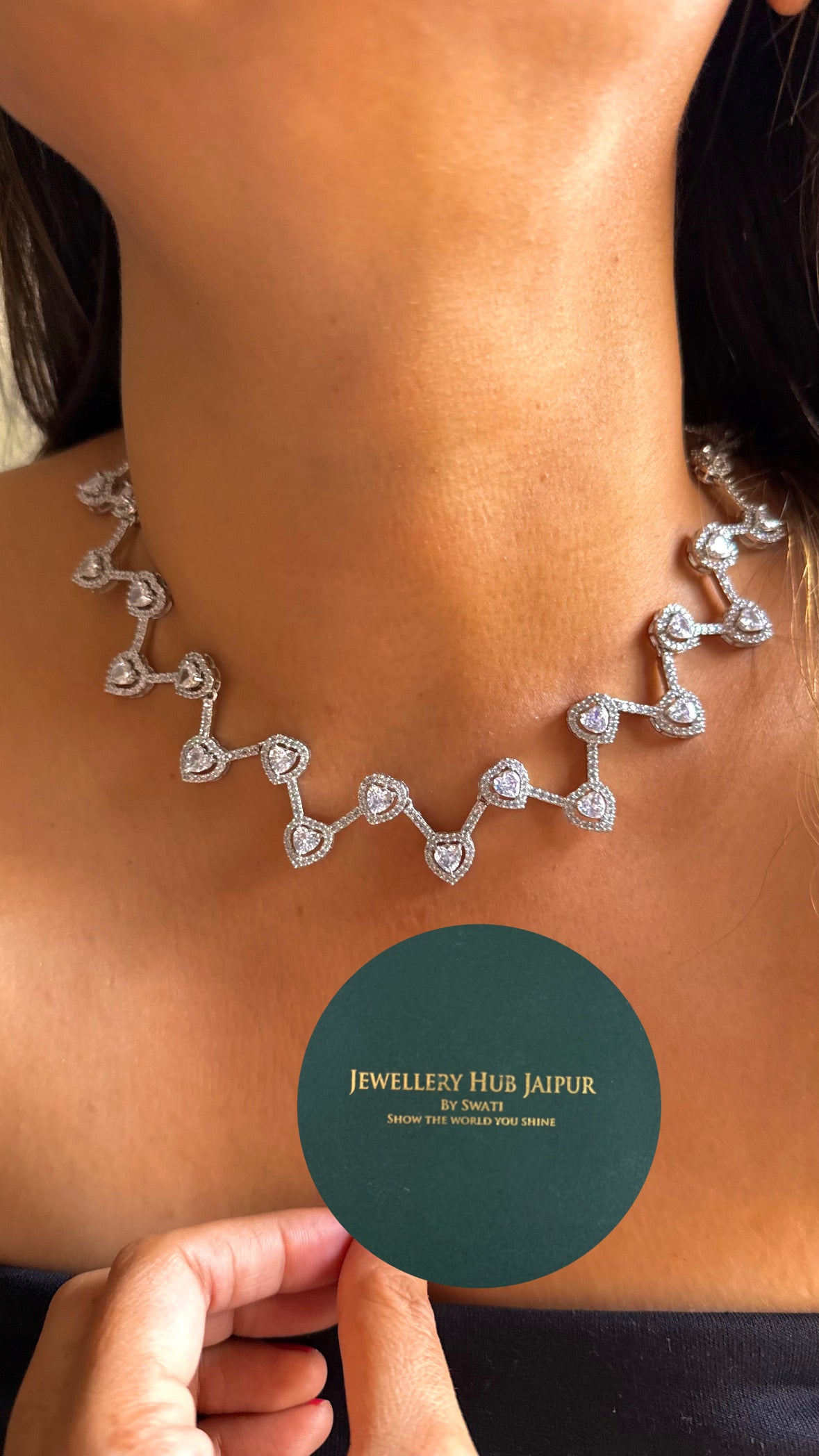 Cz heart diamond minimalist Necklace