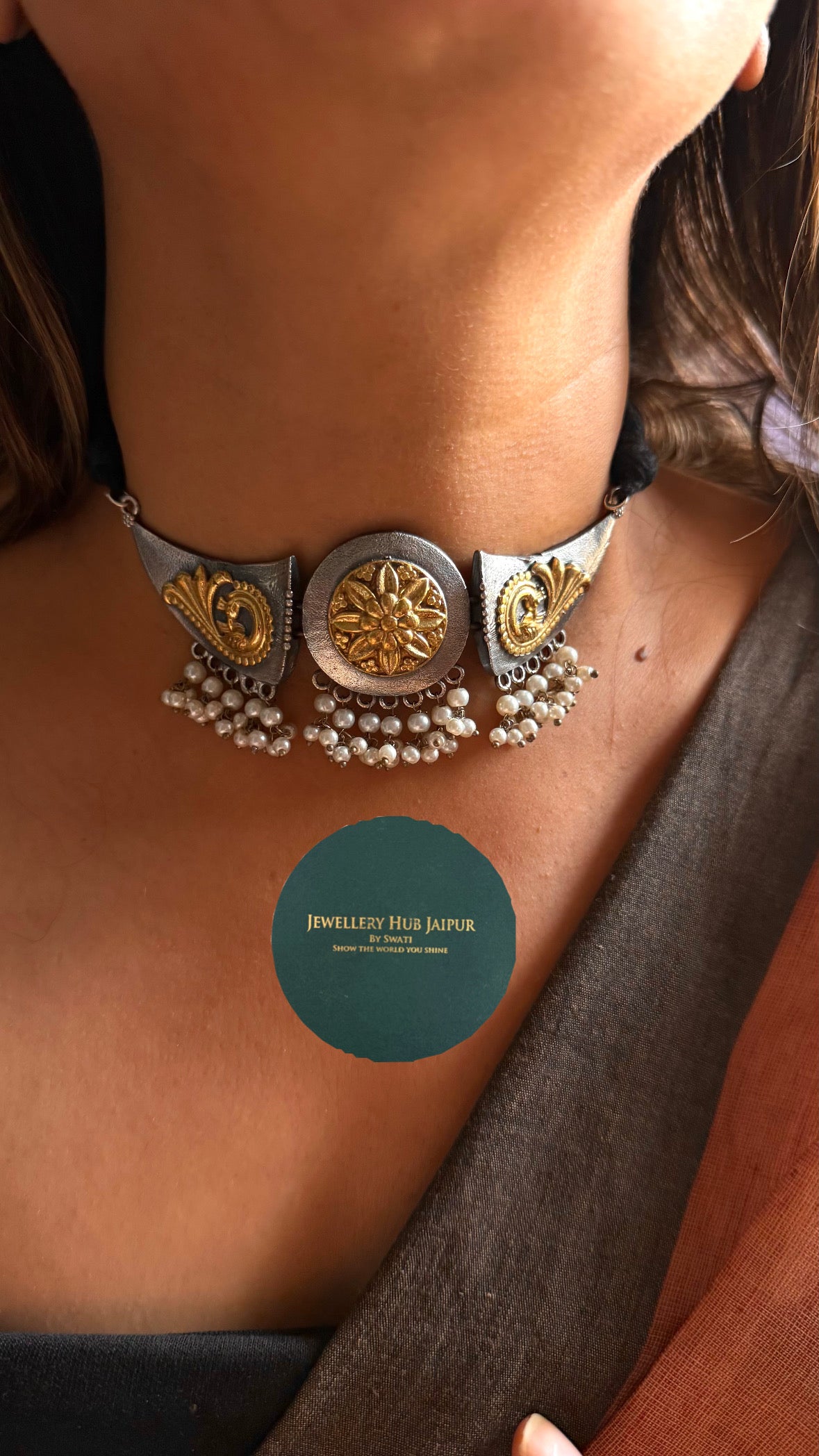 Kolam tribal statement choker