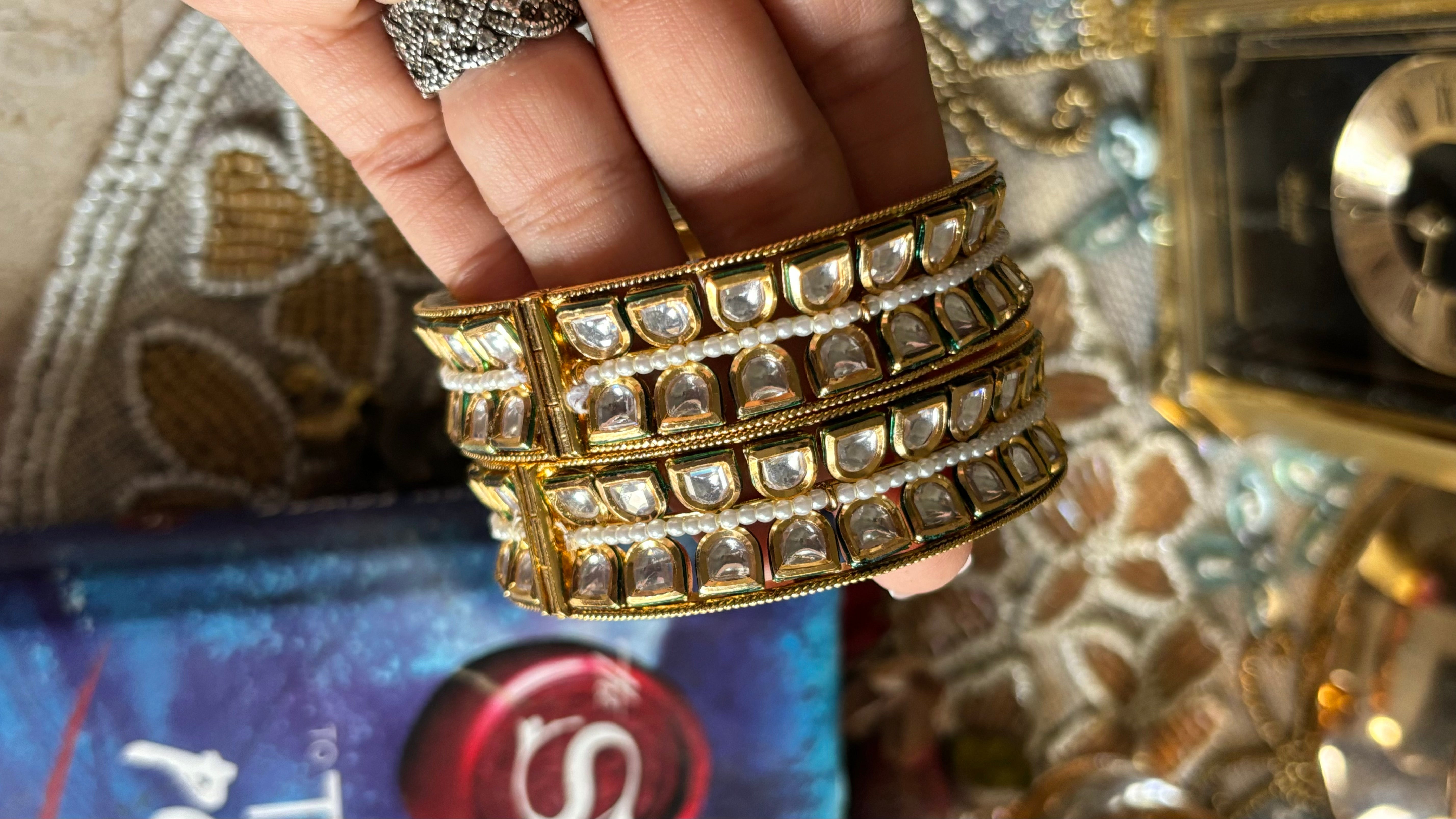 Ac kundan meenakari bangles