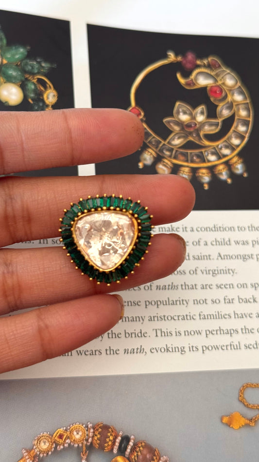 Emerald uncut polki takkar work ring