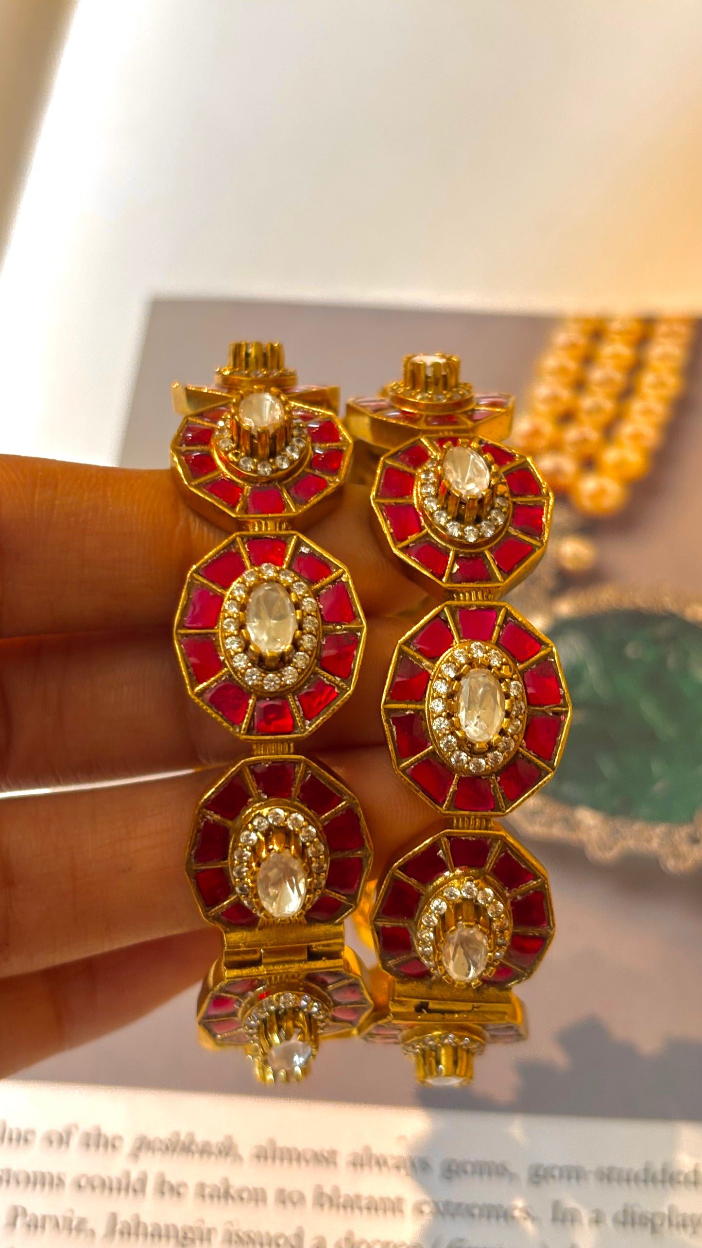 Real moissanite heritage takkar work bangles