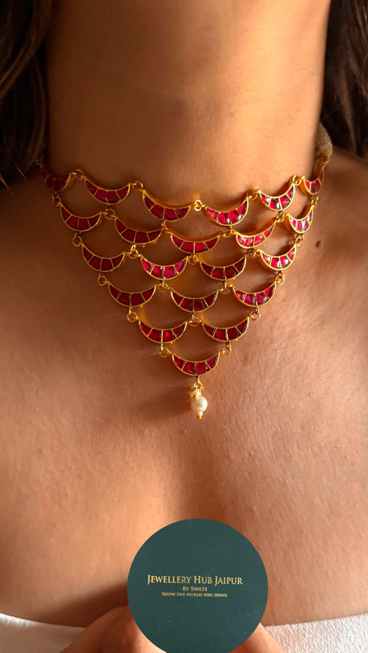 Rani pink chand designer Necklace