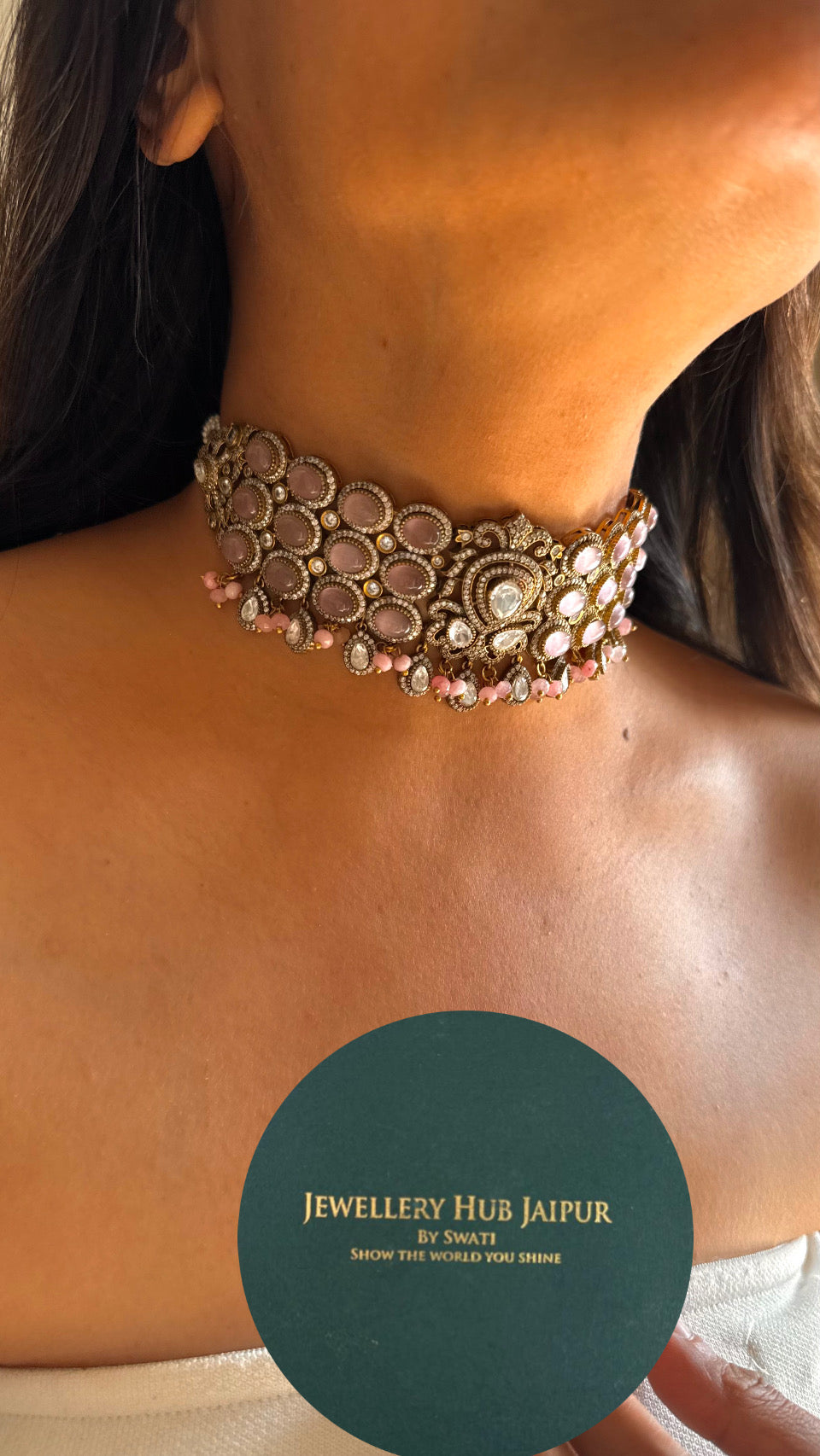 rose quartz victorian necklace