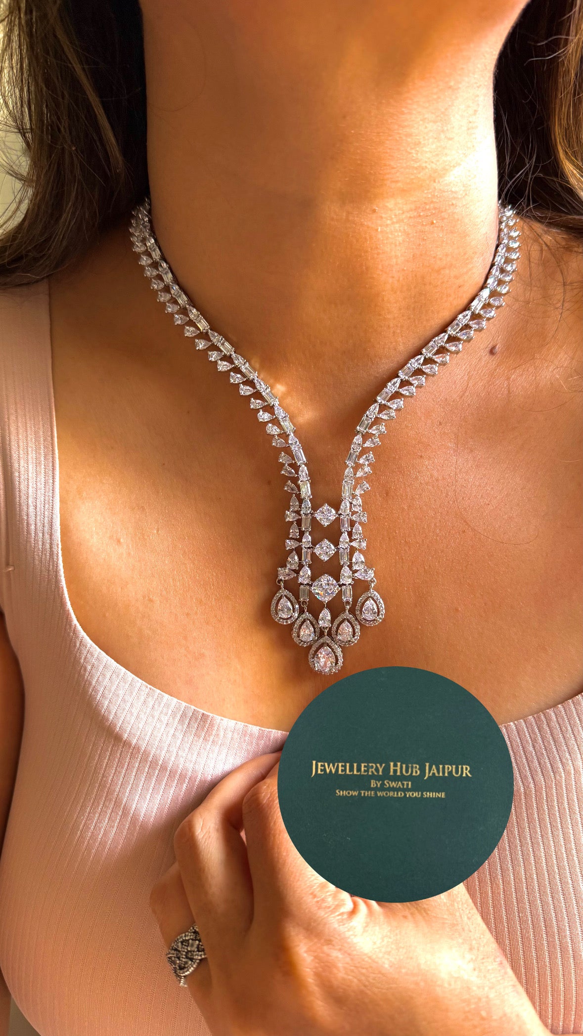Grand soirée cz diamond radiance necklace