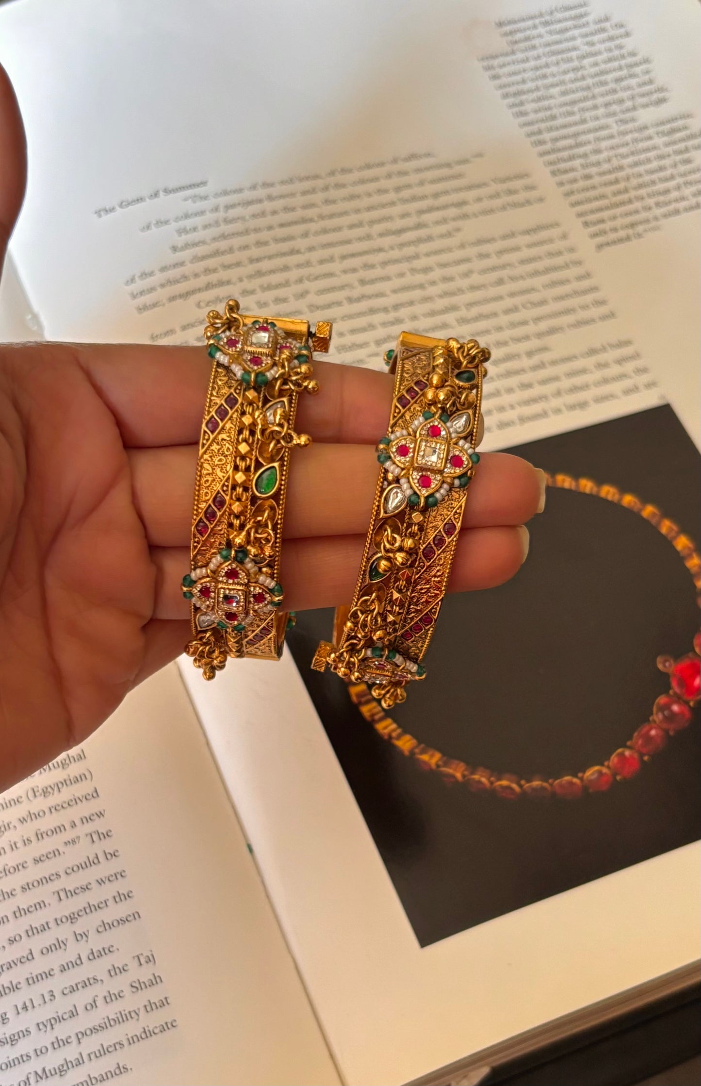 Ruby floral heritage openable bangles