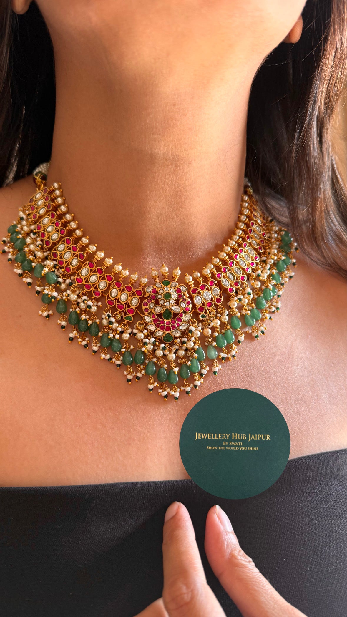Paachi kundan jadau nacklace