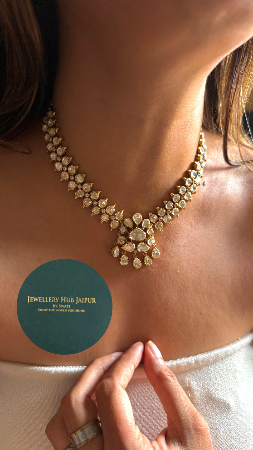 Peeli polki sunheri designer necklace
