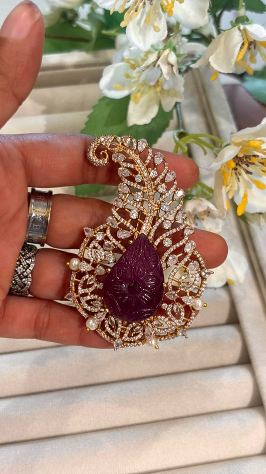 Tanzanite stone carved kalgi