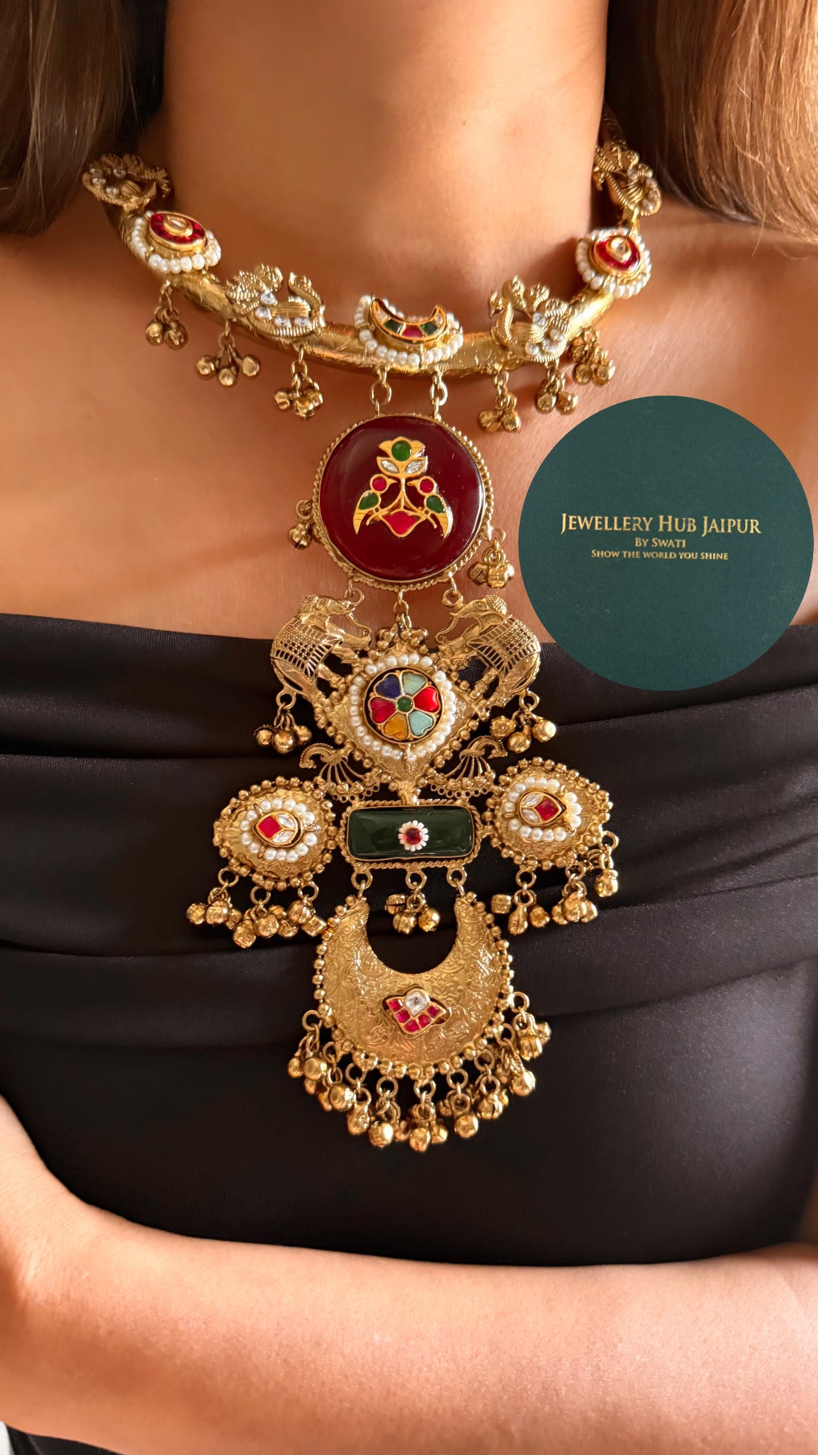 Raksha Ruby doublet & navratna rajwada hasli