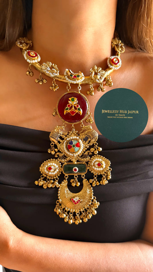 Raksha Ruby doublet & navratna rajwada hasli