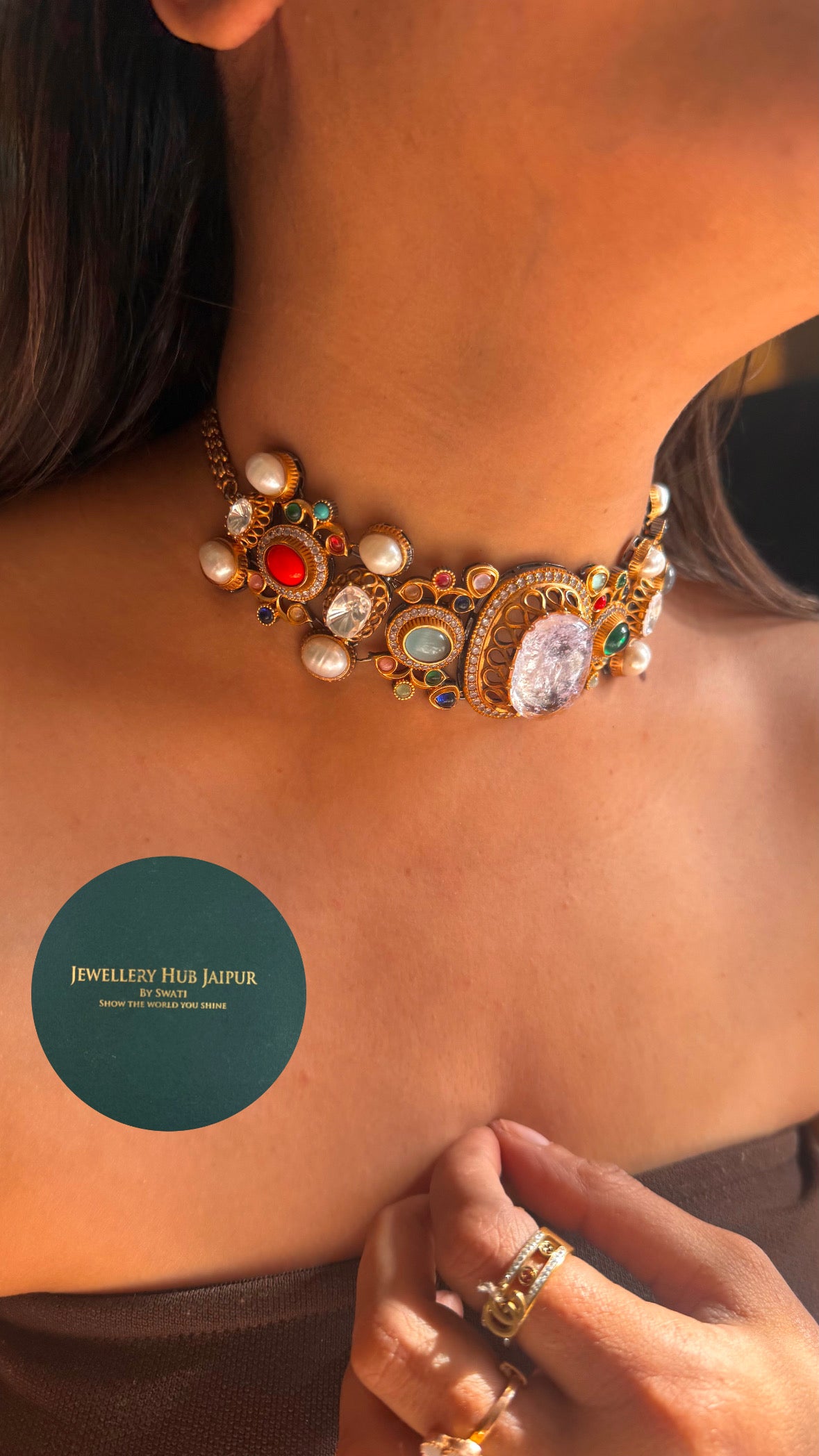 Navratna cocktail sabyasachi inspired choker