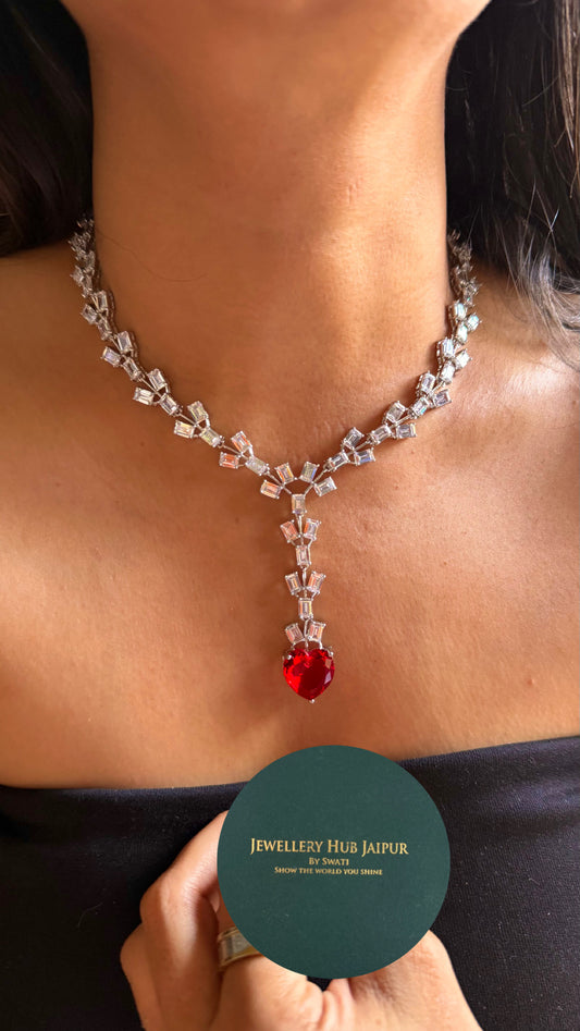 Ruby opulence cz diamond Necklace