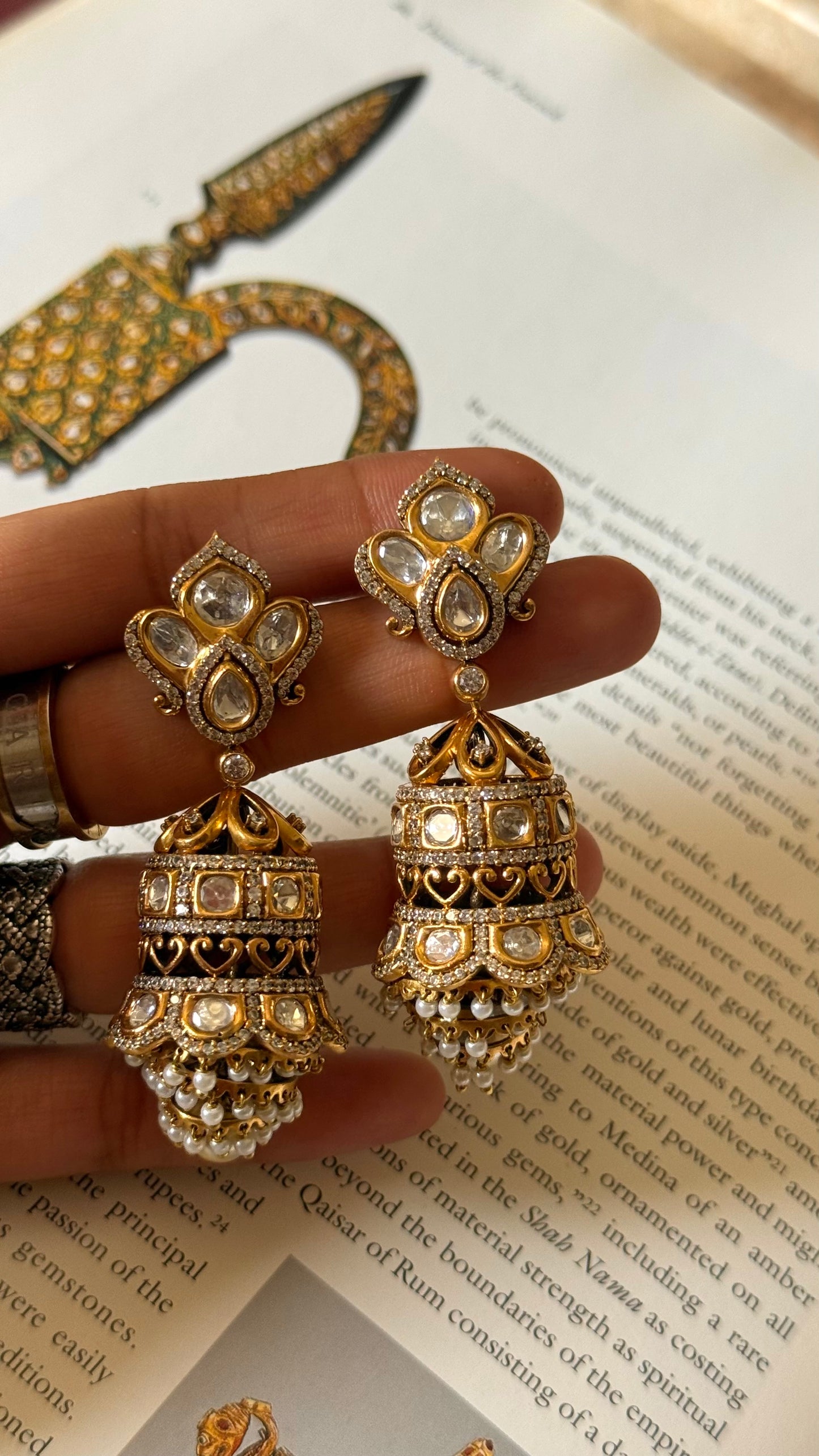 Heritage real moissanite jhumki