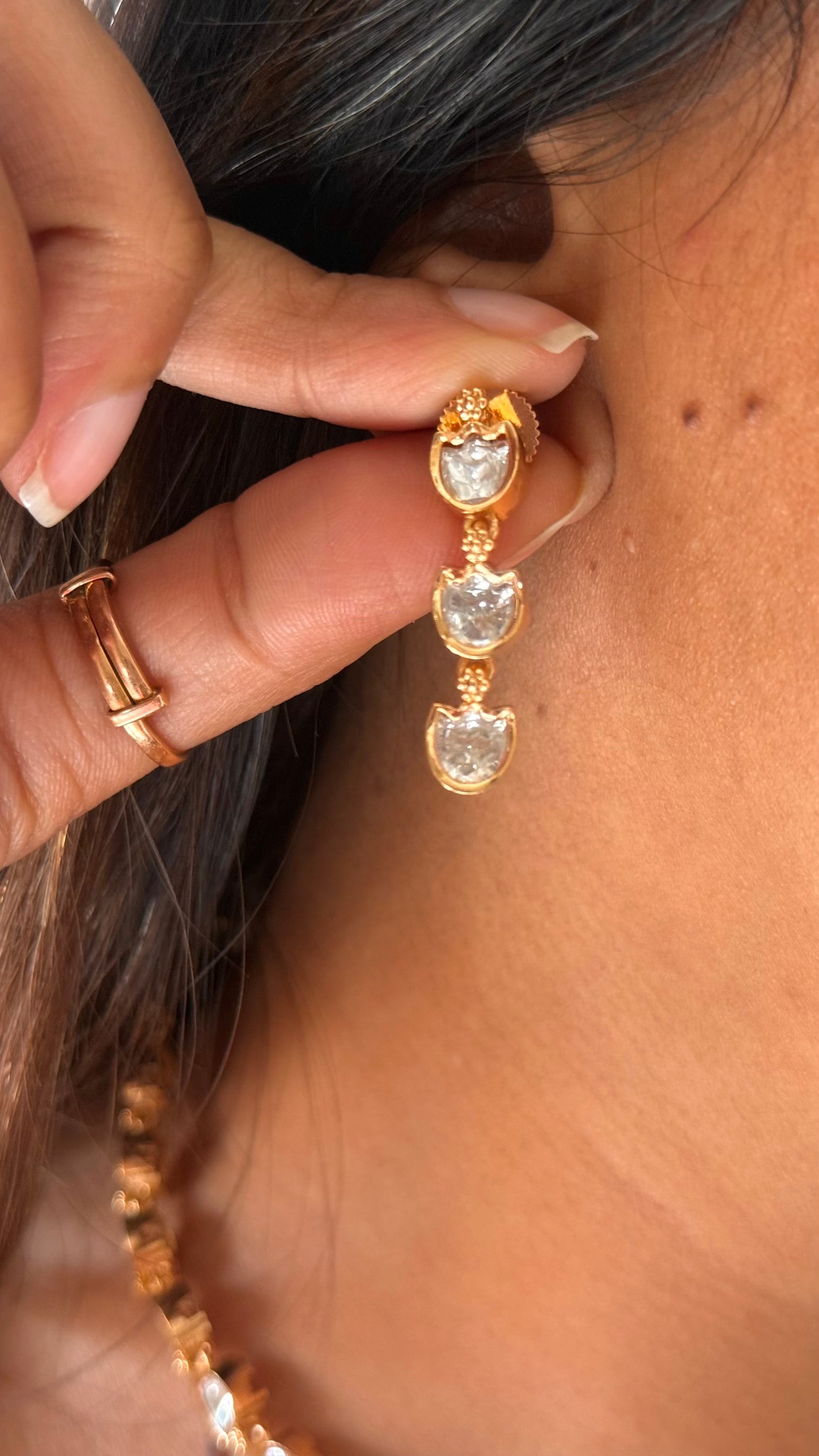 MInimal polki necklace