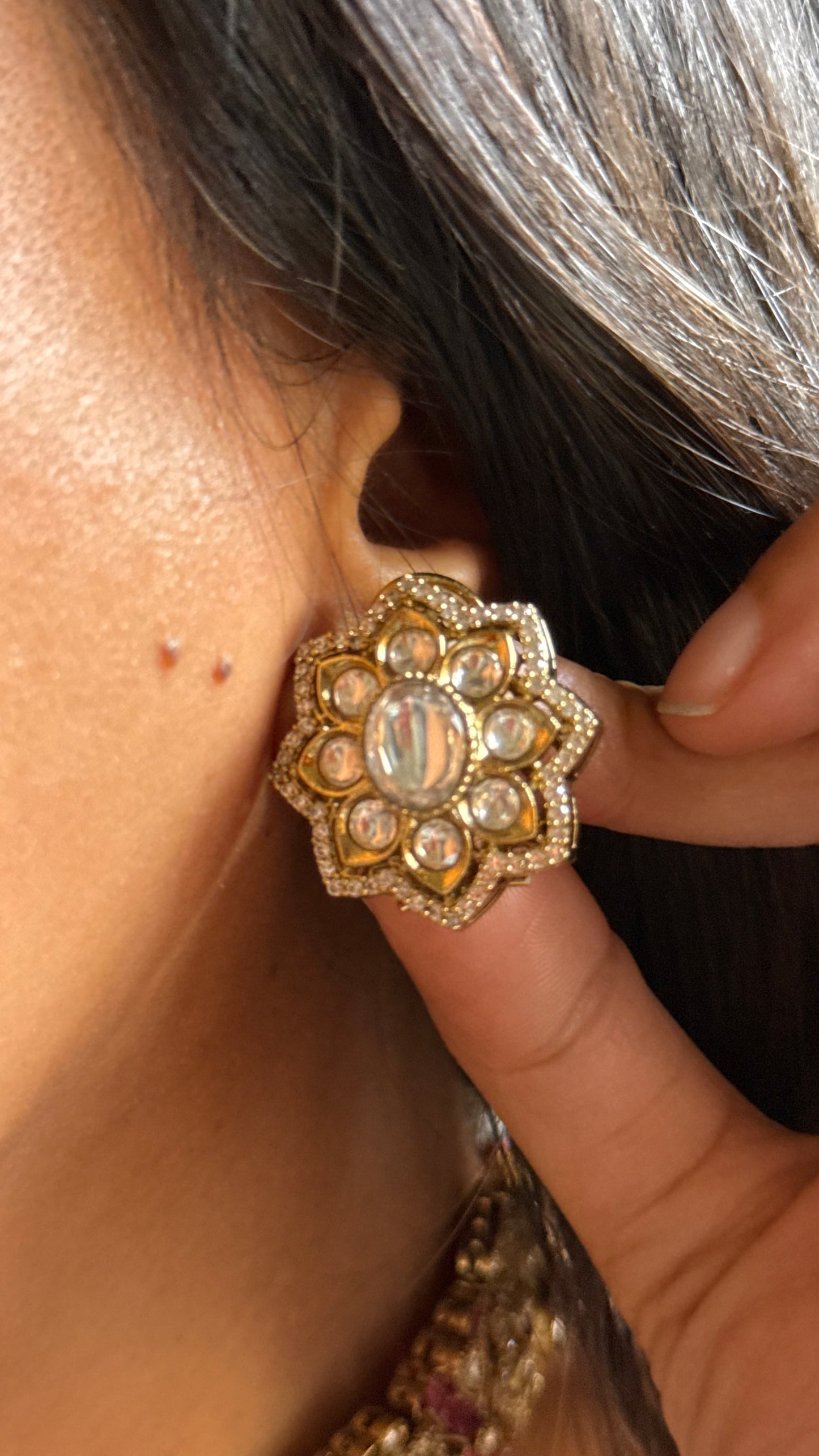 Rani pink Moissanite floral Victorian choker