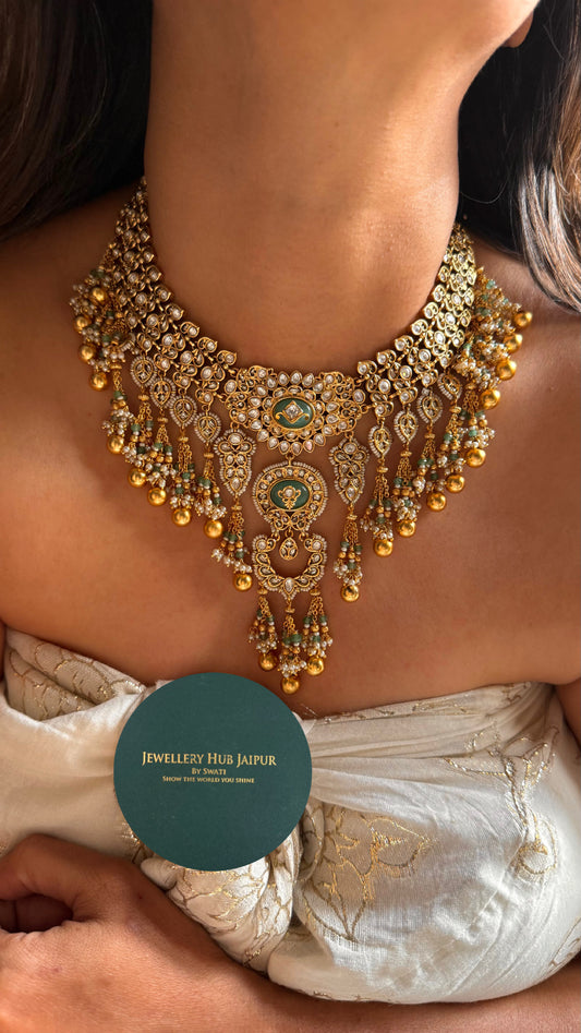 Mint heritage rajwada bridal necklace