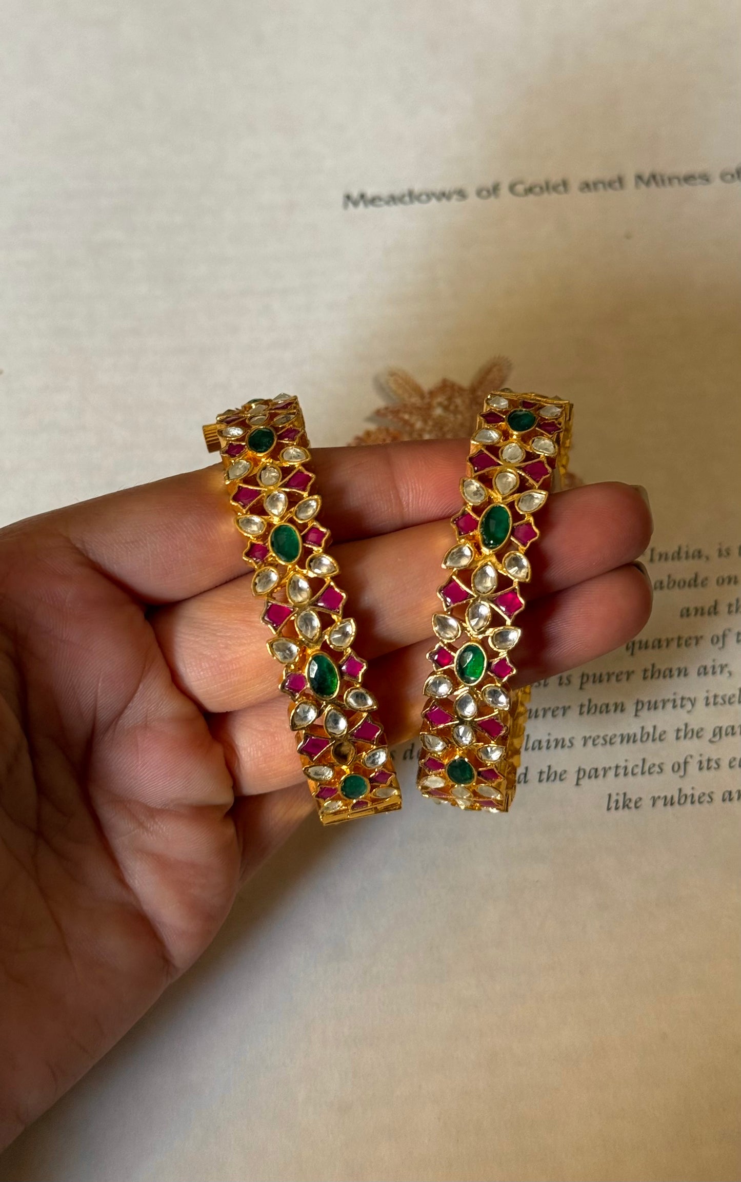 Paachi kundan handmade heritage Bangles