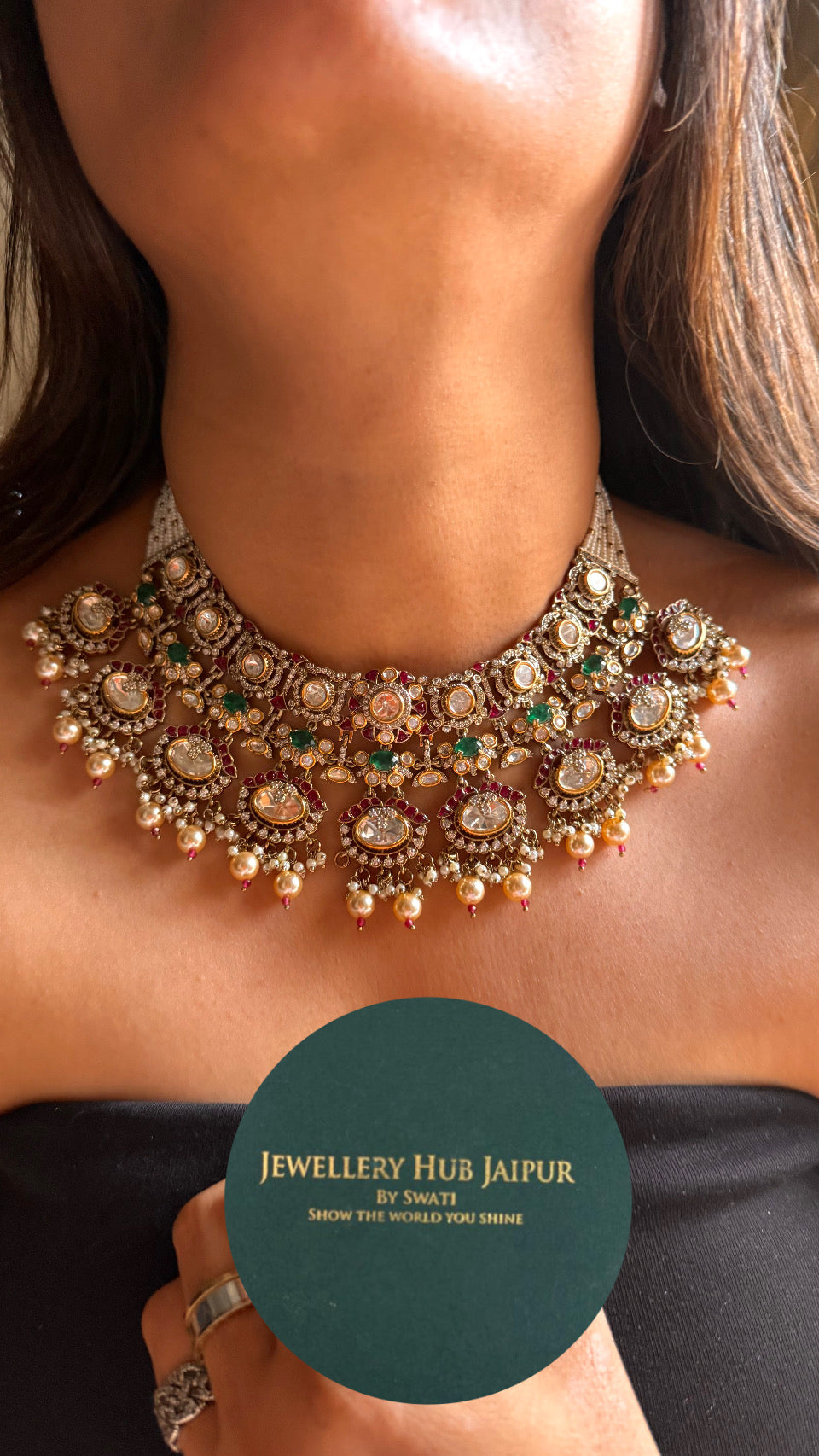 emerald Vintage rajwada necklace sets with jhumki