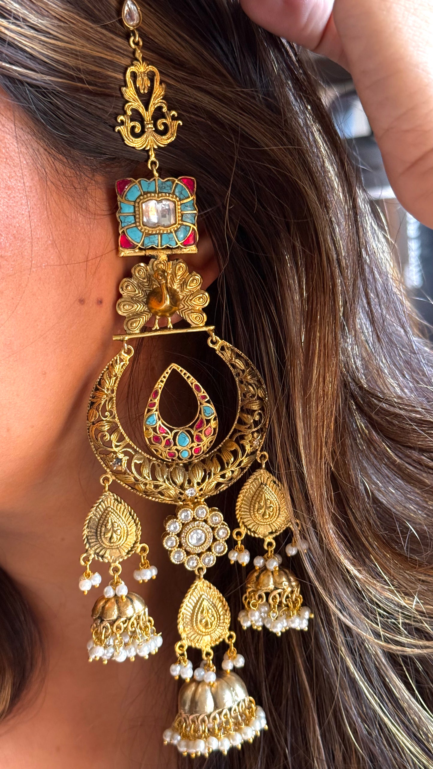 Kashminiri heritage design pachi danglers