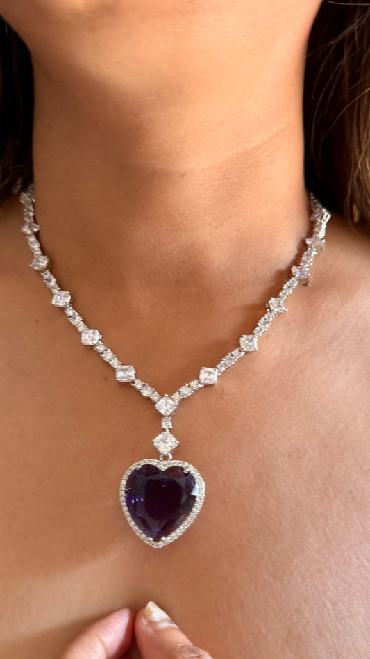Viona Tanzanite heart diamond necklace