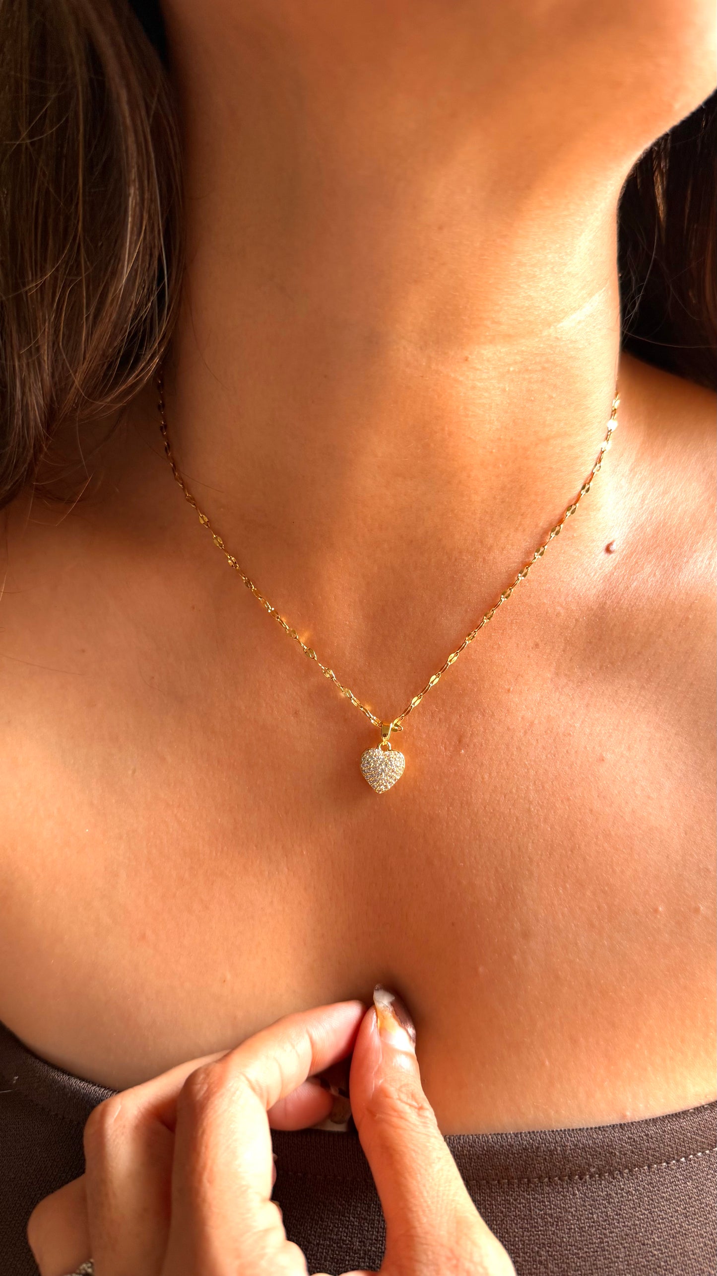 Little heart moissanite minimal set