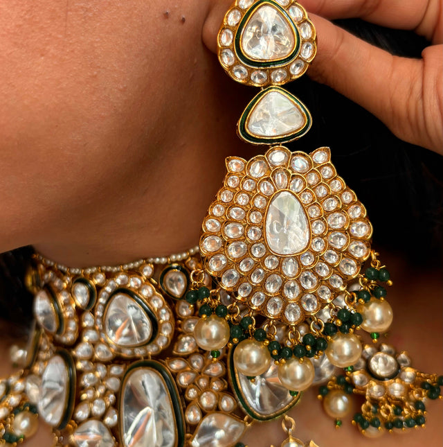 Real uncut polki maharani necklace