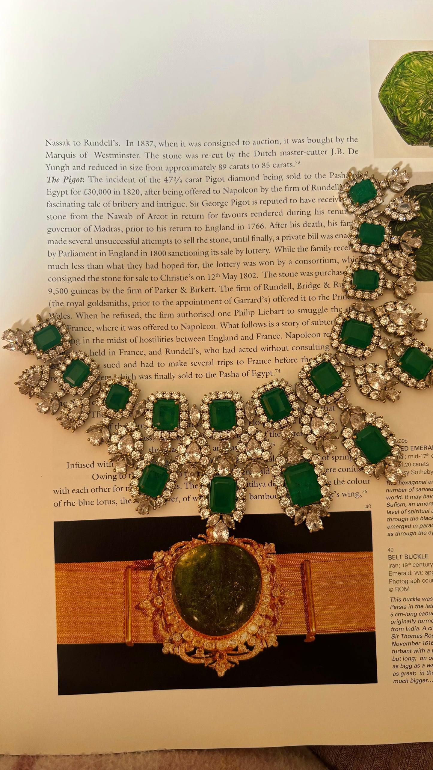 Emir Emerald diamond heritage collar necklace