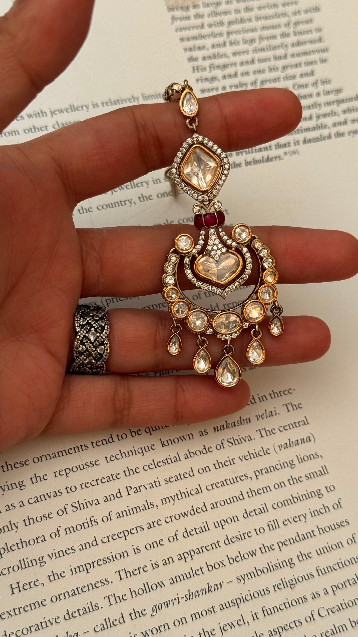 ruby uncut polki victorian Maangtikka