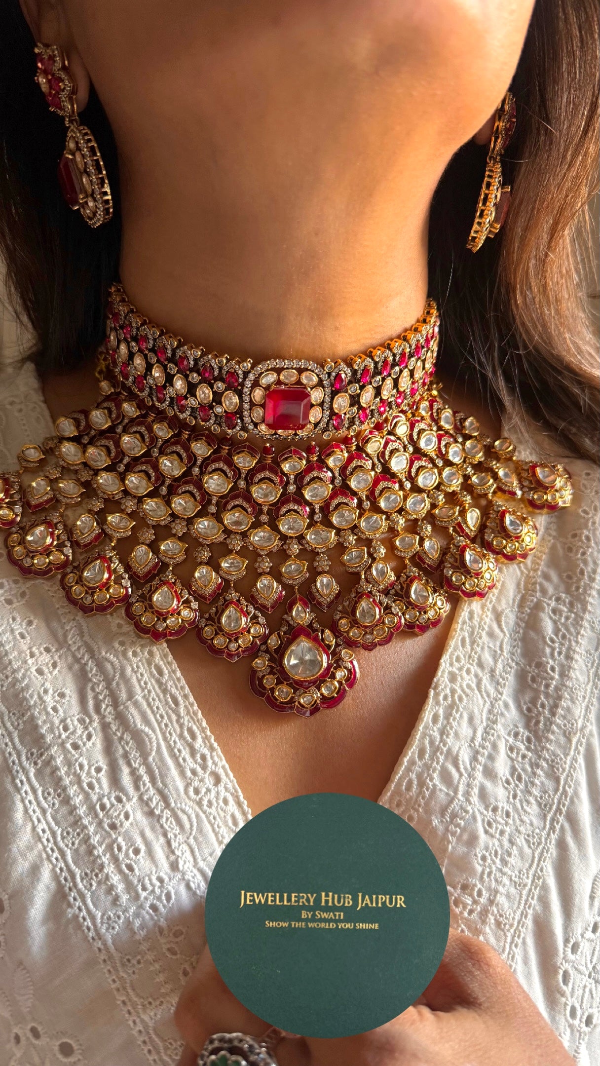 Ruby designer bridal necklace combo