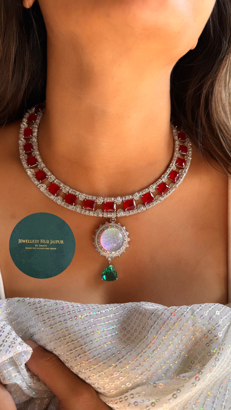 Bvlgari inspired diamond necklace (detachable l)