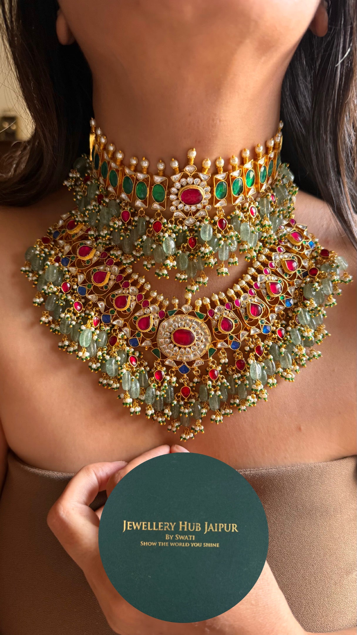 Paachi kundan bridal asia handmade nakashi combo Necklace