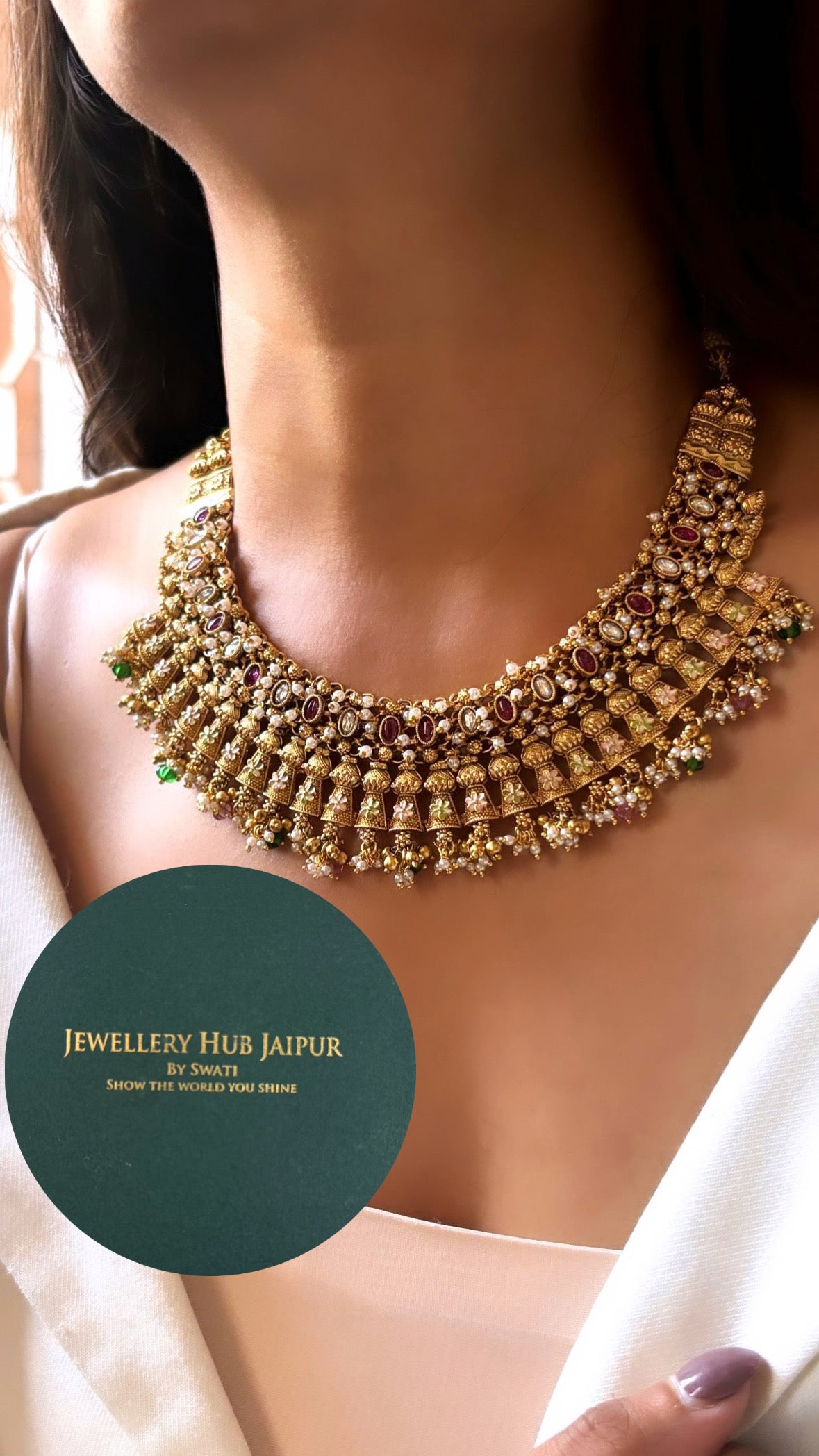 Meenakari heritage collar necklace