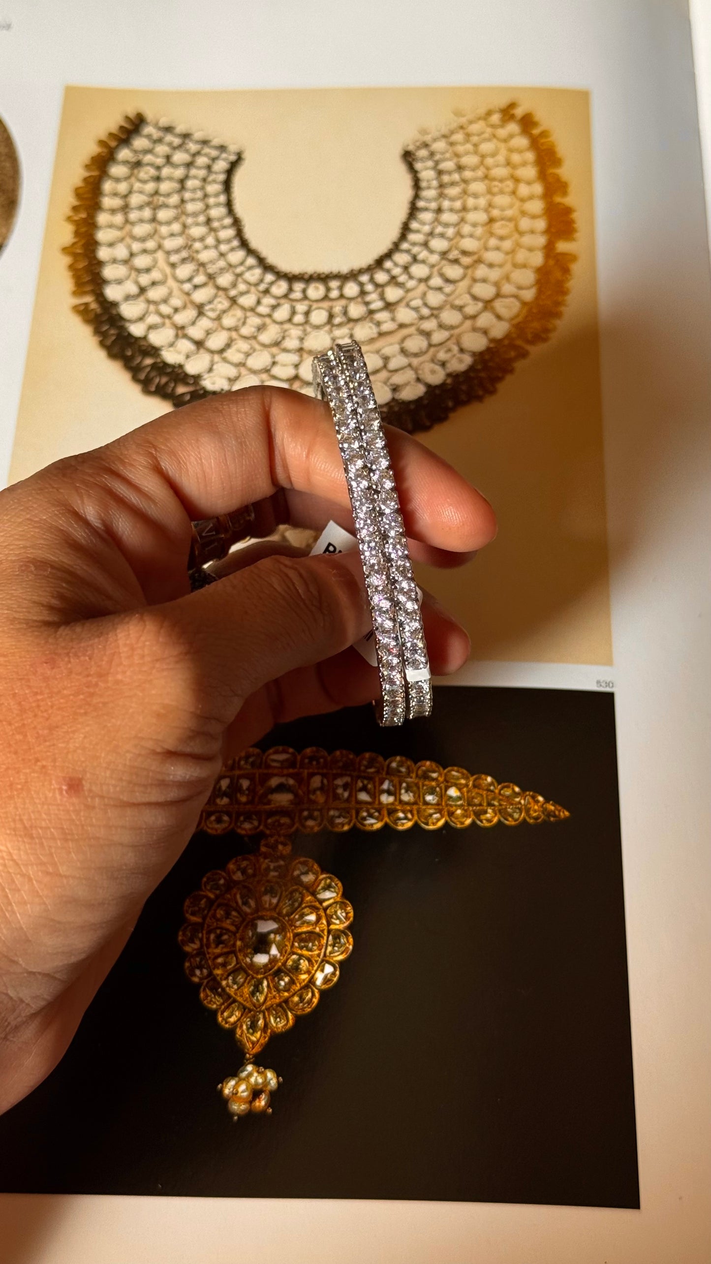 Single line diamond bangles